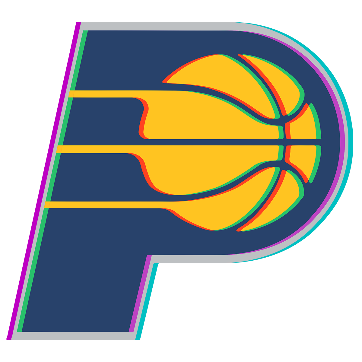 Phantom Indiana Pacers logo iron on paper